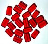 20 18mm Red Chiclet Glass Beads
